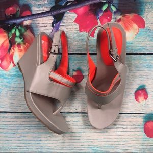 Calvin Klein Gray and Orange Orian Wedge